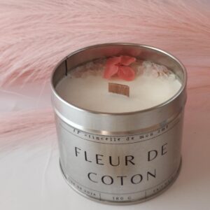 BOUGIE NATURELLE VEGETALE ET QUARTZ ROSE